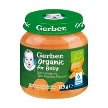 GERBER Organik Bal Kabağı ve Tatlı Patates Püresi Bebek ve Küçük Çocuk Ek Gıdası
