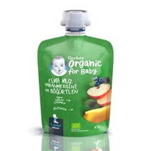 Gerber Organik Elma Muz Yabanmersini Ve Böğürtlen Püresi 90g