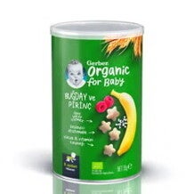 Gerber Organik Pirinçli, Buğdaylı, Muzlu Ve Ahududulu Bebek Ve Küçük Çocuk Atıştırmalığı 35g