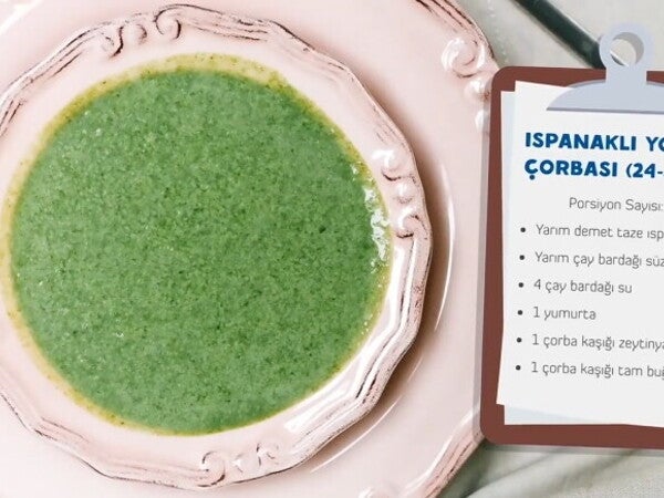 24-36 Aylık Bebekler İçin Ispanaklı Yoğurt Çorbası Tarifi