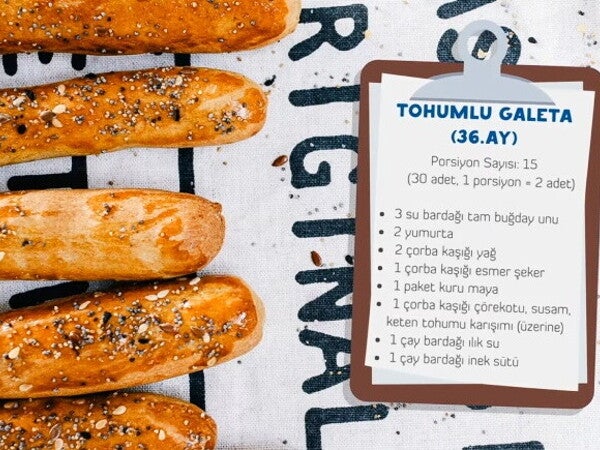 36 Aylık Bebekler için Tohumlu Galeta Tarifi