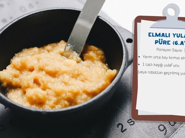 6 Aylık Bebek için Yulaflı Tarifler: Elmalı Yulaflı Püre Tarifi